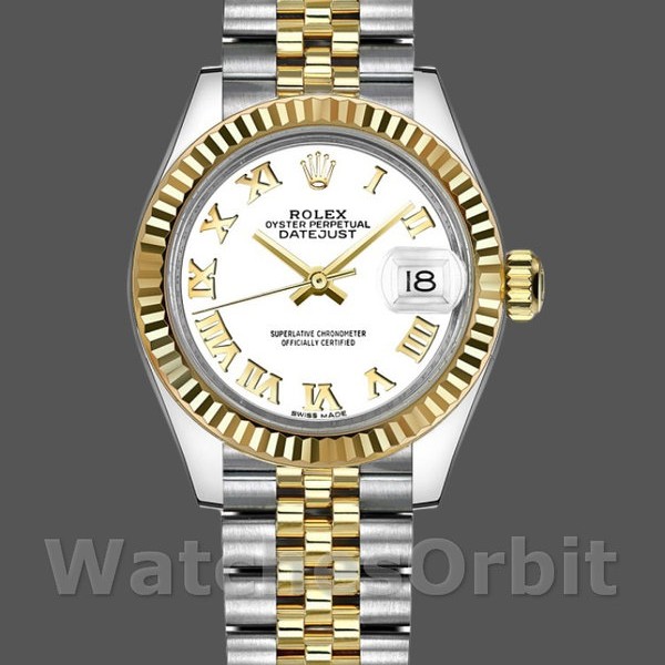 Replica Rolex Datejust 279173 White Roman Numeral Dial Fluted Bezel 28mm Lady Replica Uhr Exklusives Design