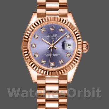 Replica Rolex Datejust 279175 Aubergine Diamonds Dial Fluted Bezel 28mm Lady Replica Uhr