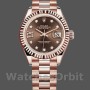 Replica Rolex Datejust 279175 Chocolate Diamond Mark Fluted Bezel 28mm Lady Replica Uhr