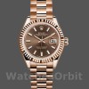 Replica Rolex Datejust 279175 Chocolate Index Dial Fluted Bezel 28mm Lady Replica Uhr Feminine Ausstrahlung