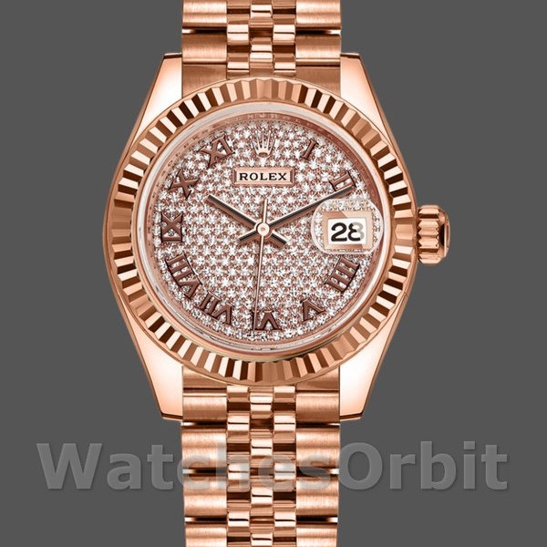 Replica Rolex Datejust 279175 Diamond Pave Dial Rose Gold 28mm Lady Replica Uhr Wunderschönes Design
