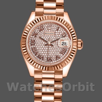 Replica Rolex Datejust 279175 Diamond Paved Dial Fluted Bezel 28mm Lady Replica Uhr