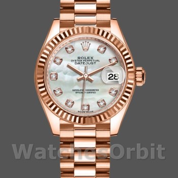 Replica Rolex Datejust 279175 Mother Of Pearl Diamonds Dial Fluted Bezel 28mm Lady Replica Uhr