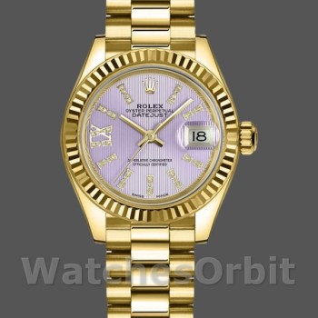 Replica Rolex Datejust 279178 Lilac Purple Dial Fluted Bezel 28mm Lady Replica Uhr
