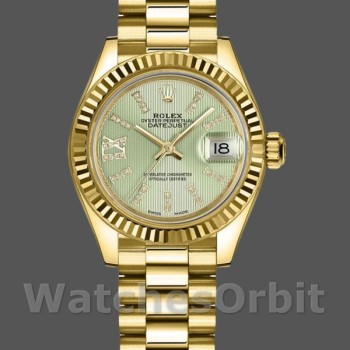 Replica Rolex Datejust 279178 Linden Green Dial Fluted Bezel 28mm Lady Replica Uhr