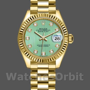 Replica Rolex Datejust 279178 Mint Green Diamond Dial Fluted Bezel 28mm Lady Replica Uhr