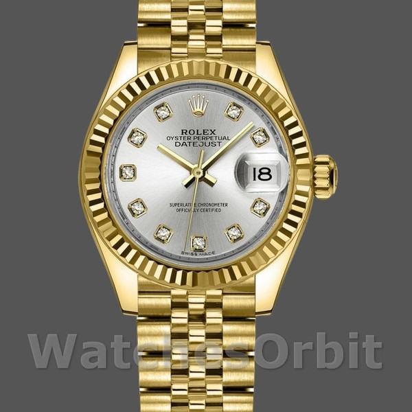Replica Rolex Datejust 279178 Silber Diamant Zifferblatt Gelbgold 28mm Lady Replica Uhr Ideal für Damen