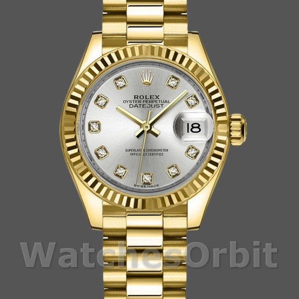 Replica Rolex Datejust 279178 Silber Diamant Mark Fluted Lünette 28mm Lady Replica Uhr Feminine Ausstrahlung