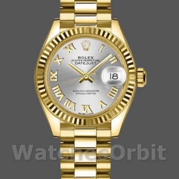 Replica Rolex Datejust 279178 Silber Römisches Zifferblatt Geriffelte Lünette 28mm Lady Replica Uhr