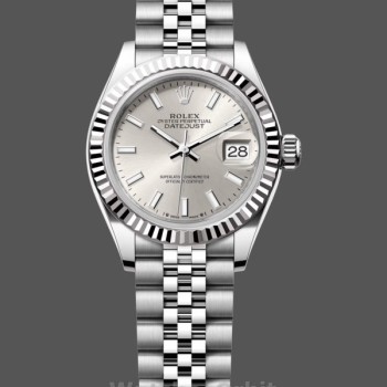 Replica Rolex Datejust 28 Automatik Silber Zifferblatt Weißgold und Stahl M279174 0005 Damenuhr
