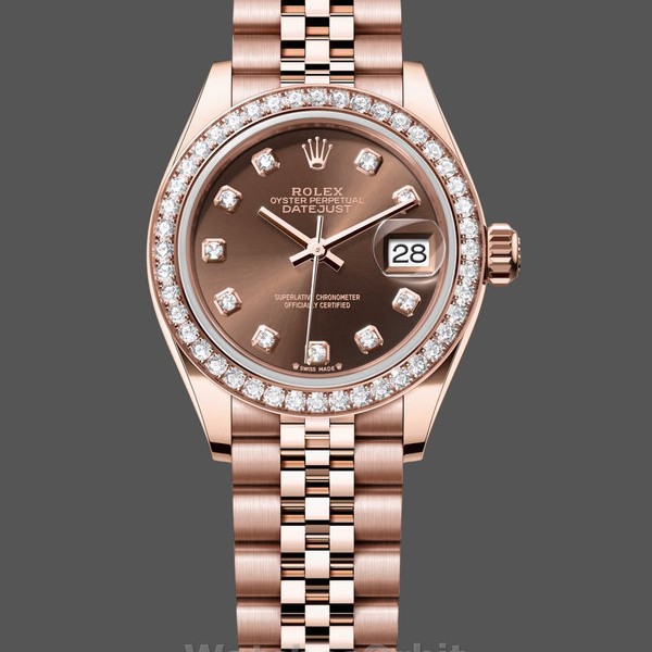 Replica Rolex Datejust 28 Chocolate Diamond Dial m279135rbr 0018 Damen Replica Uhr Luxuriöser Stil