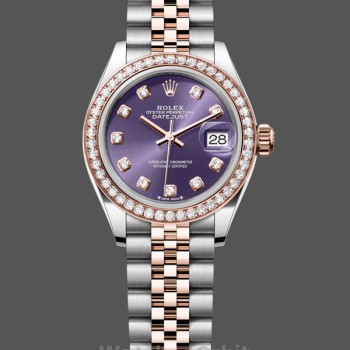 Replica Rolex Datejust 28 Rose Dial Purple Gold m279381rbr 0015 Lady Uhr