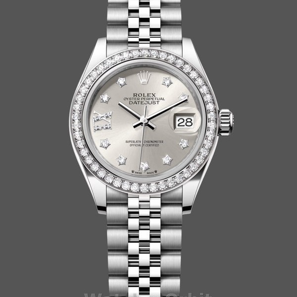 Replica Rolex Datejust 28 Silver Dial Diamond Bezel m279384rbr 0021 Damen Replica Uhr Perfekte Damen Uhr