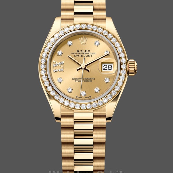 Replica Rolex Datejust 28 Solid 18K Gelbgold 279138RBR 0006 Damen Uhr Modebewusste Damen