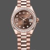 Replica Rolex Datejust 28mm Everose Gold 279135RBR 0001 Chocolate 17 Diamond President Lady Exklusives Design