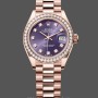 Replica Rolex Datejust 28mm Everose Gold m279135rbr 0020 Aubergine Diamond President Damen Uhr