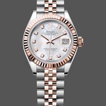 Replica Rolex Datejust 28mm Edelstahl und Everose Gold 279171 0013 Mop Diamond Jubilee