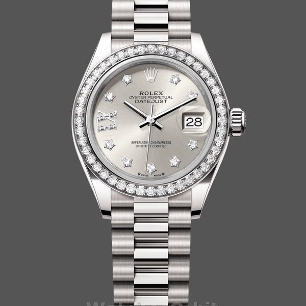 Replica Rolex Datejust 28mm Weißgold Silber Diamant President 279139rbr 0003 Damen Uhr Perfekte Damen Uhr