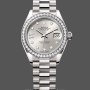 Replica Rolex Datejust 28mm Weißgold Silber Diamant President 279139rbr 0003 Damen Uhr
