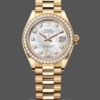 Replica Rolex Datejust 28mm Yellow Gold MOP Dial M279138RBR 0015 Damenuhr
