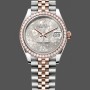 Replica Rolex Datejust 31 Rose Gold Silver Floral Motif Diamond Dial Diamond Bezel m278381rbr 0032