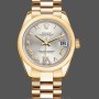 Replica Rolex Datejust 31 Silber VI Diamant Zifferblatt 18k Gelbgold Uhr 178248