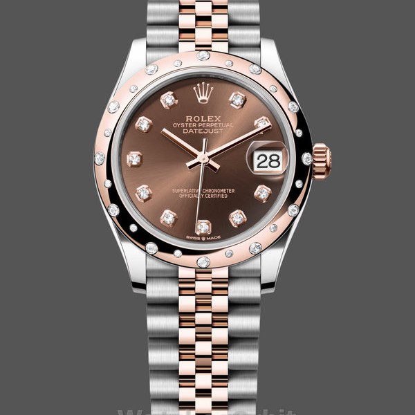 Replica Rolex Datejust 31 Edelstahl und Roségold Chocolate Diamond Dial m278341rbr 0028 Ideal für Damen