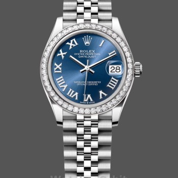Replica Rolex Datejust 31 Edelstahl und Weißgold Blaues Römisches Zifferblatt m278384rbr 0037 Damen Uhr