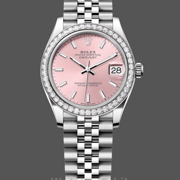 Replica Rolex Datejust 31 White Gold Bezel Diamonds 278384RBR 0018 Damen Uhr Elegante Materialien