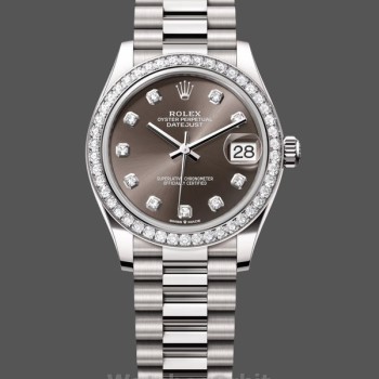 Replica Rolex Datejust 31 White Gold Dark Grey m278289rbr 0006 Damenuhr