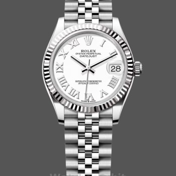 Replica Rolex Datejust 31 White Roman Dial Fluted Bezel Jubilee 278274 0010 Damen Uhr