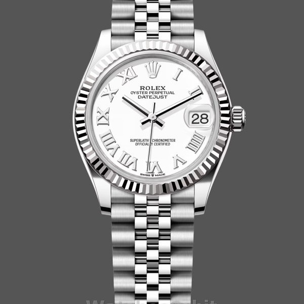 Replica Rolex Datejust 31 White Roman Dial Fluted Bezel Jubilee 278274 0010 Damen Uhr Schlichte Schönheit
