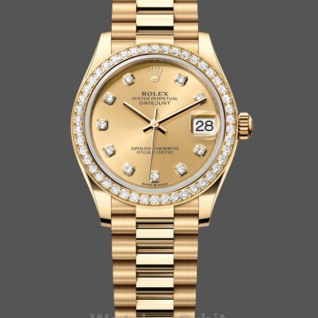 Replica Rolex Datejust 31 Gelbgold Champagner Zifferblatt 278288RBR 0005 Damen Uhr