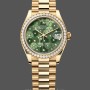 Replica Rolex Datejust 31 Gelbgold Olive Green Floral Motif Diamond Bezel M278288RBR 0038