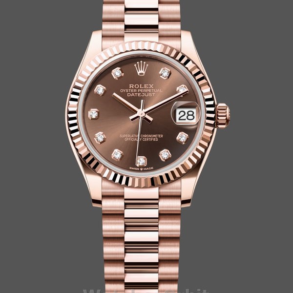 Replica Rolex Datejust 31mm Chocolate Dial Diamond Markers m278275 0010 Damen Uhr Exklusive Verarbeitung