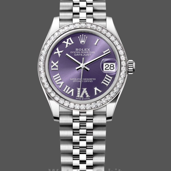 Replica Rolex Datejust 31mm Stainless Steel 278384RBR 0030 Aubergine VI Jubilee Damenuhr Zeitlose Schönheit