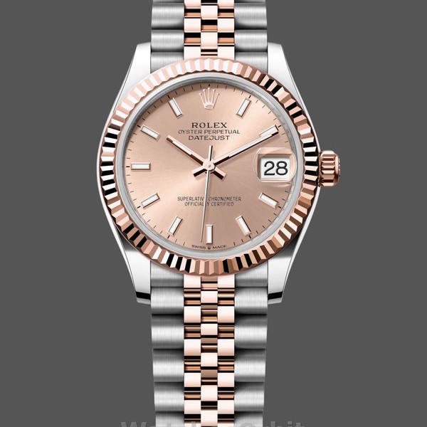Replica Rolex Datejust 31mm Edelstahl und Roségold m278271 0010 Rose Index Jubilee Damen Uhr Exklusive Verarbeitung