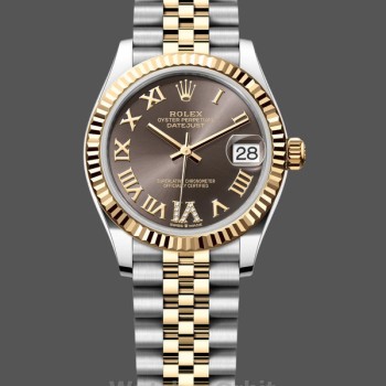 Replica Rolex Datejust 31mm Edelstahl und Gelbgold 278273 0018 Grau VI Römisch Jubiläum