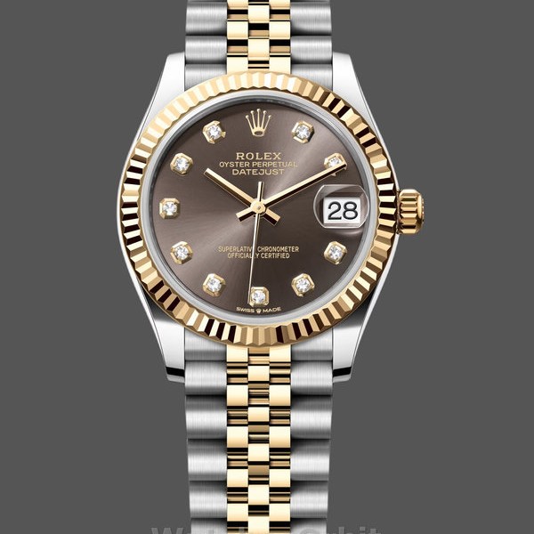 Replica Rolex Datejust 31mm Edelstahl und Gelbgold 278273 0022 Grau Diamant Jubiläum Perfekte Damen Uhr