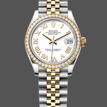 Replica Rolex Datejust 31mm Edelstahl und Gelbgold 278383rbr 0002 Weißes Römisches Jubiläum