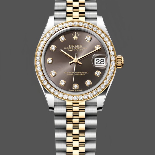 Replica Rolex Datejust 31mm Edelstahl und Gelbgold 278383RBR 0022 Grau Diamant Jubiläum Stilvolles Accessoire