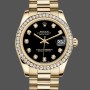 Replica Rolex Datejust 31mm Gelbgold Schwarzes Zifferblatt 178288 0011 Damen Uhr