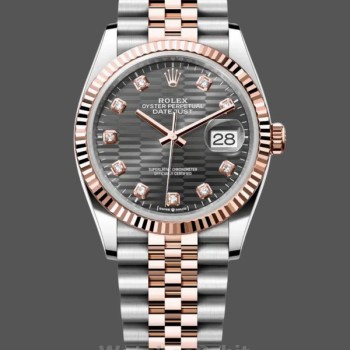 Replica Rolex Datejust 36 18K Everose Gold Fluted Bezel 126231 0041 Unisex Uhr