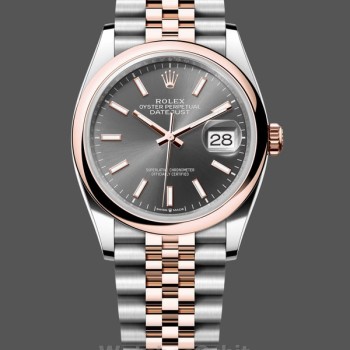 Replica Rolex Datejust 36 Everose Gold Grey Dial Jubilee m126201 0013