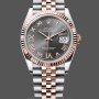 Replica Rolex Datejust 36 Everose Gold Slate Diamond Pave Roman Dial m126231 0023 Damen Uhr