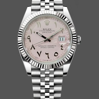 Replica Rolex Datejust Middle Eastern Digital Pink Dial Fluted Bezel M126234
