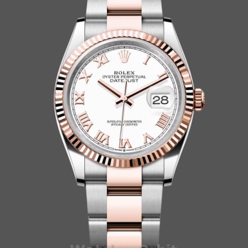 Replica Rolex Datejust 36 Oystersteel und Everose Gold m126231 0016
