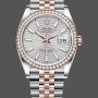 Replica Rolex Datejust 36 Steel & Everose Gold Silver Fluted-Motif Dial Diamond Bezel M126281RBR 0021 Damenuhr