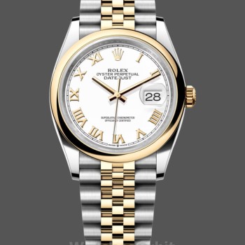 Replica Rolex Datejust 36 Two Tone White Dial Roman Numerals 126203 0029