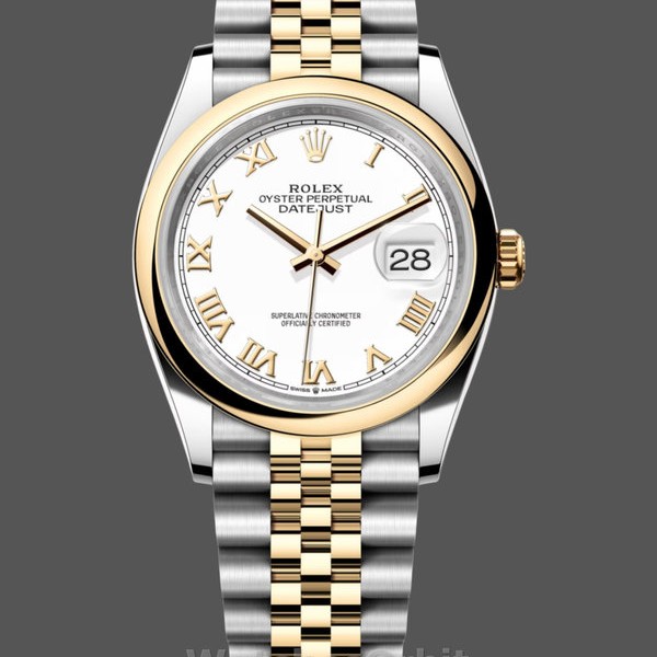 Replica Rolex Datejust 36 Two Tone White Dial Roman Numerals 126203 0029 Moderne Replik